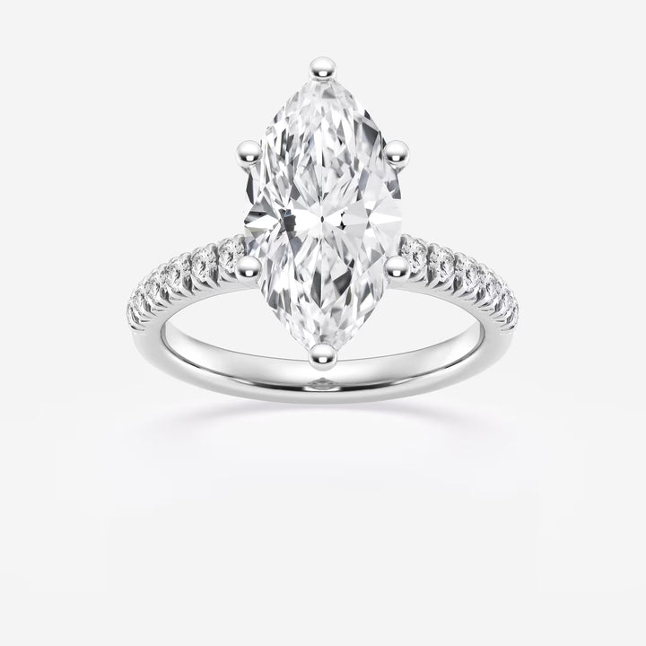 Celestia Marquise Lab-Grown Diamond Hidden Halo Engagement Ring