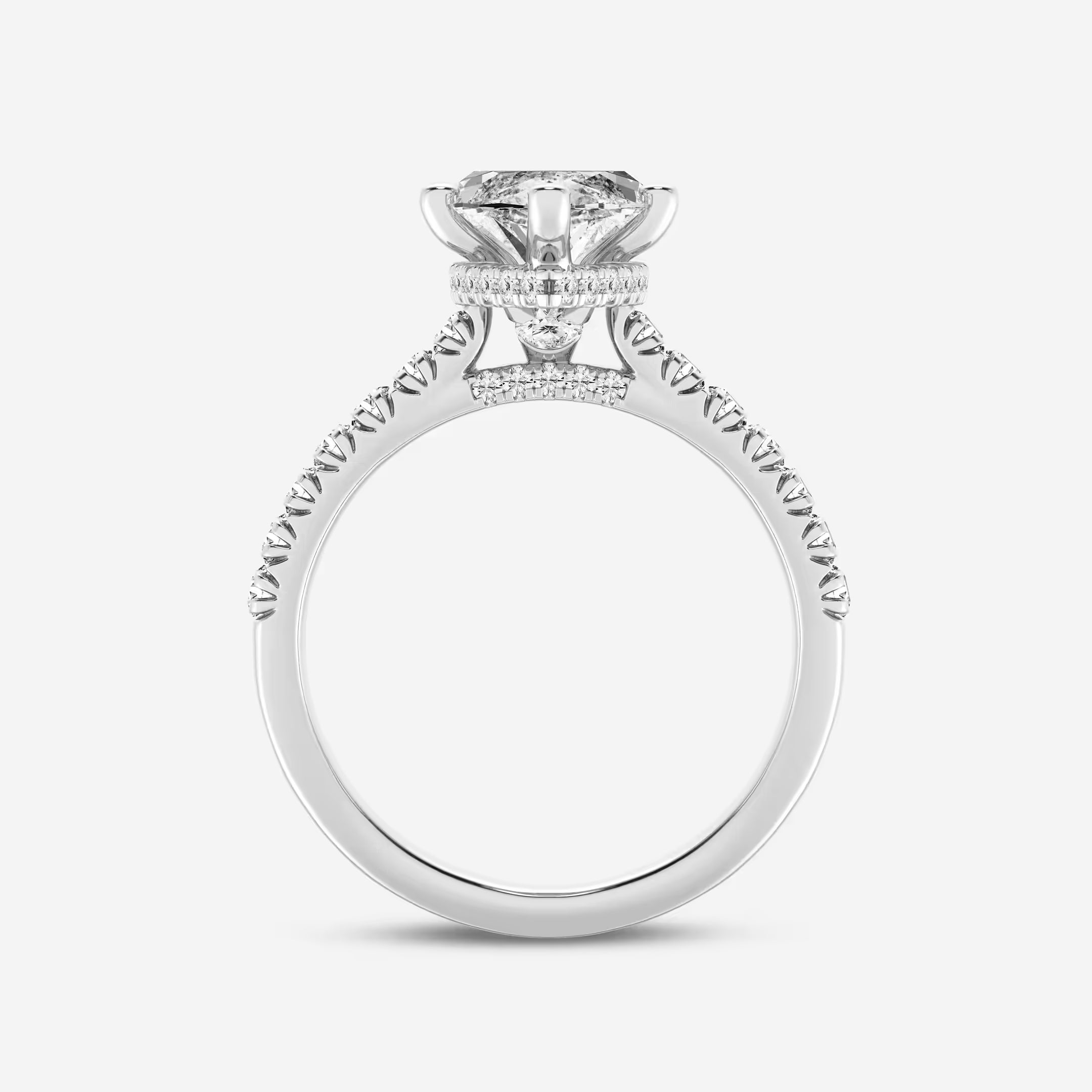 Celestia Marquise Lab-Grown Diamond Hidden Halo Engagement Ring