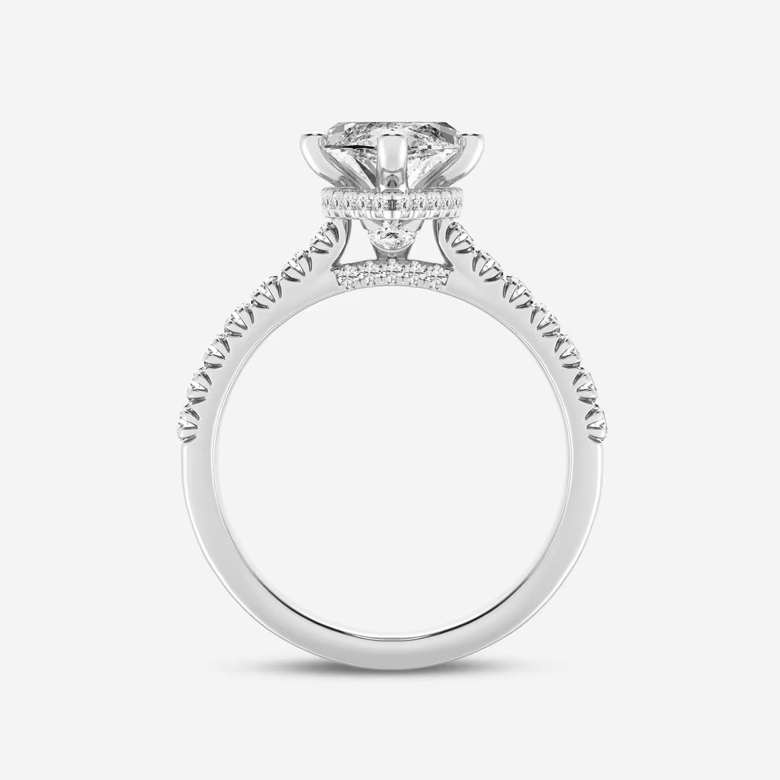 Celestia Marquise Lab-Grown Diamond Hidden Halo Engagement Ring
