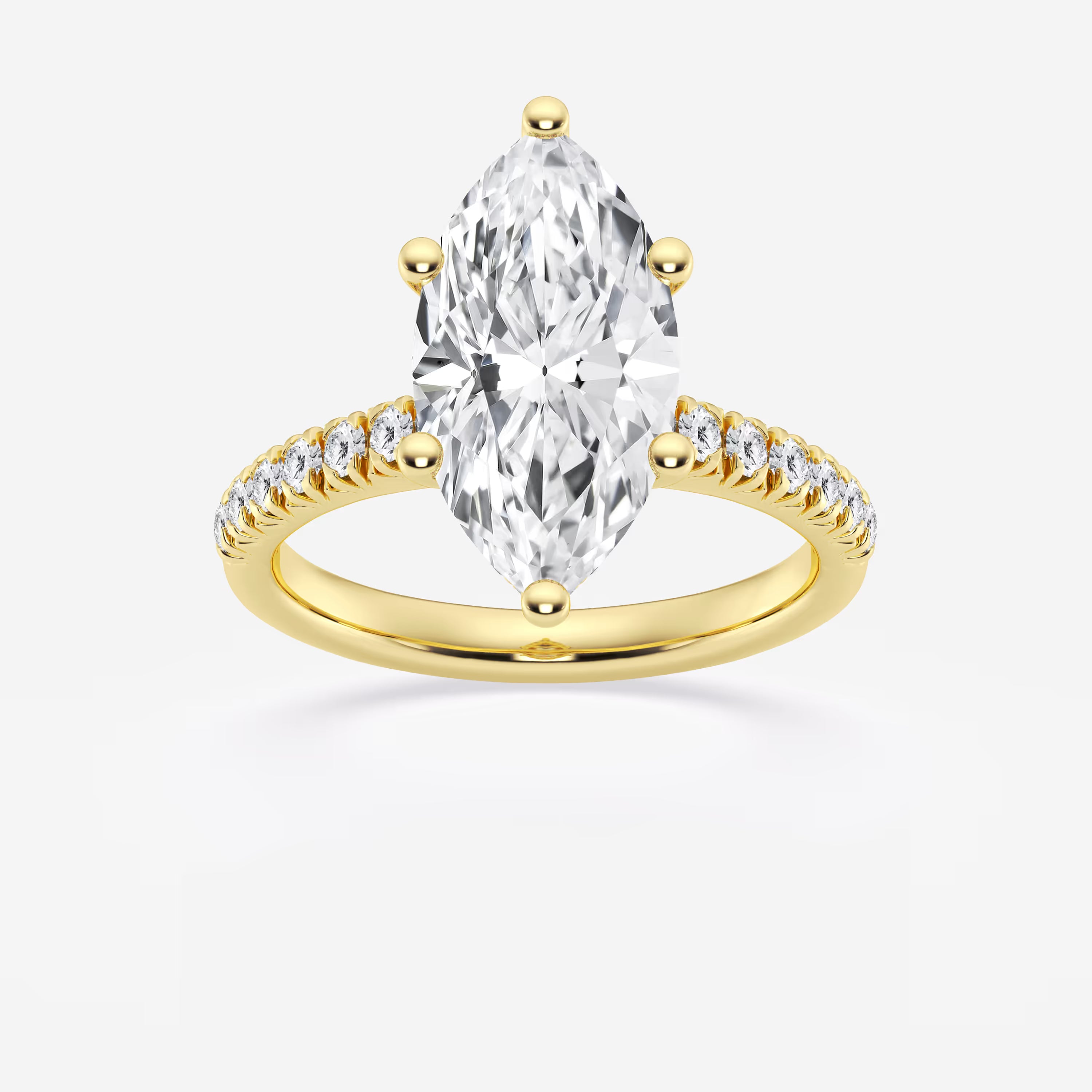 Celestia Marquise Lab-Grown Diamond Hidden Halo Engagement Ring