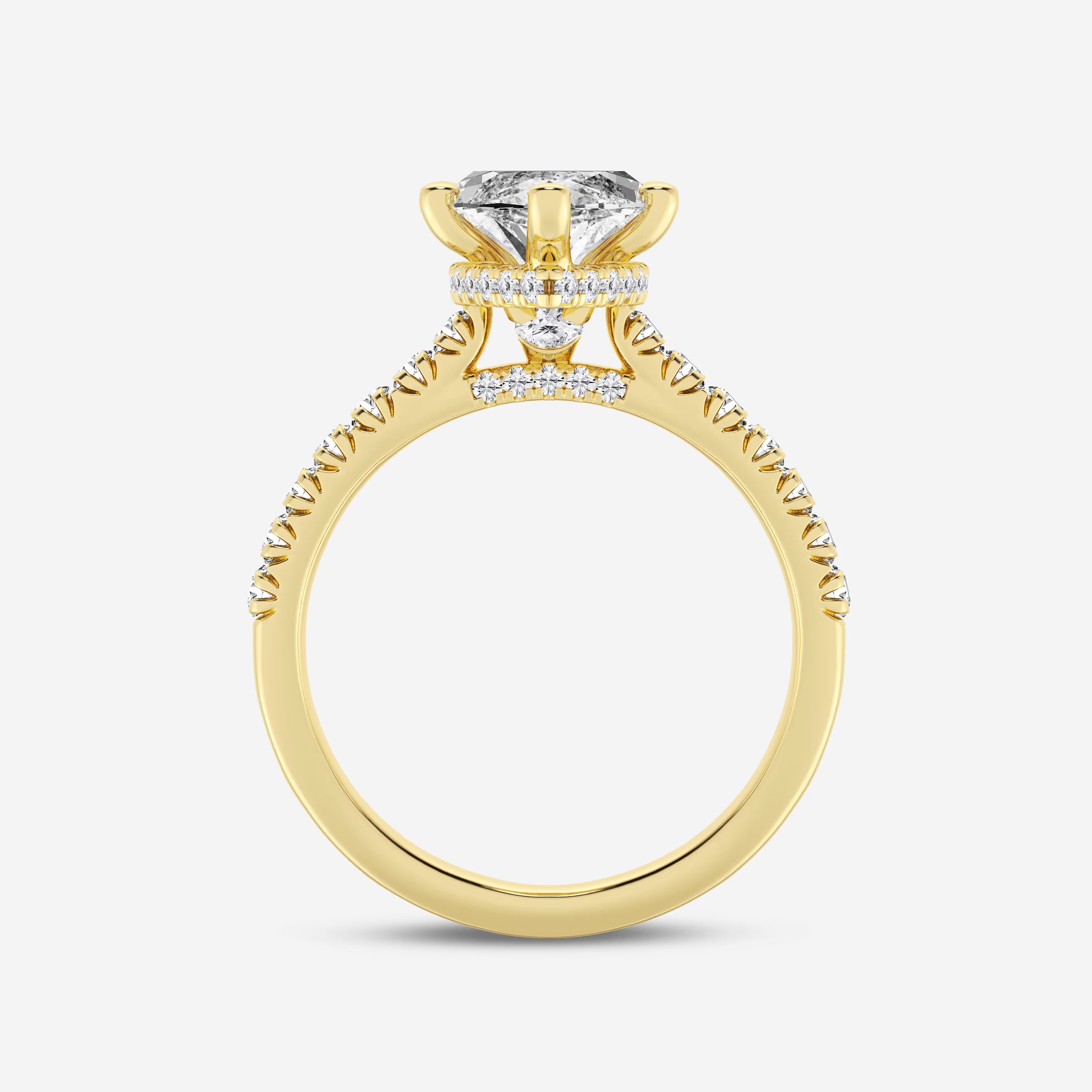 Celestia Marquise Lab-Grown Diamond Hidden Halo Engagement Ring