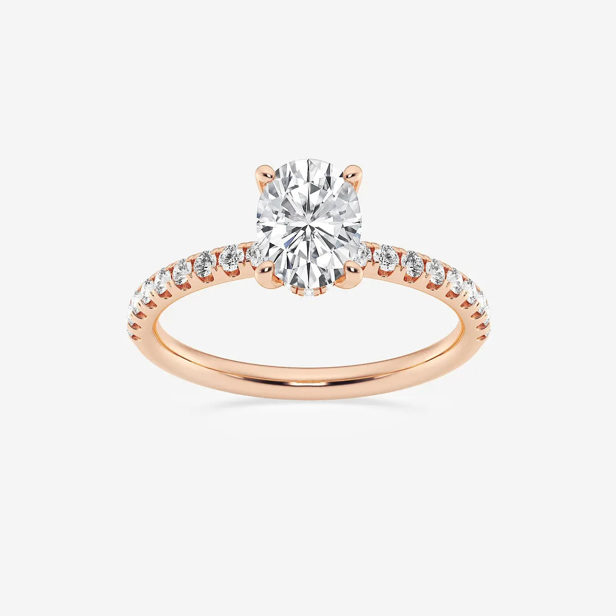 Timeless Oval Lab Grown Diamond Hidden Halo Proposal Ring