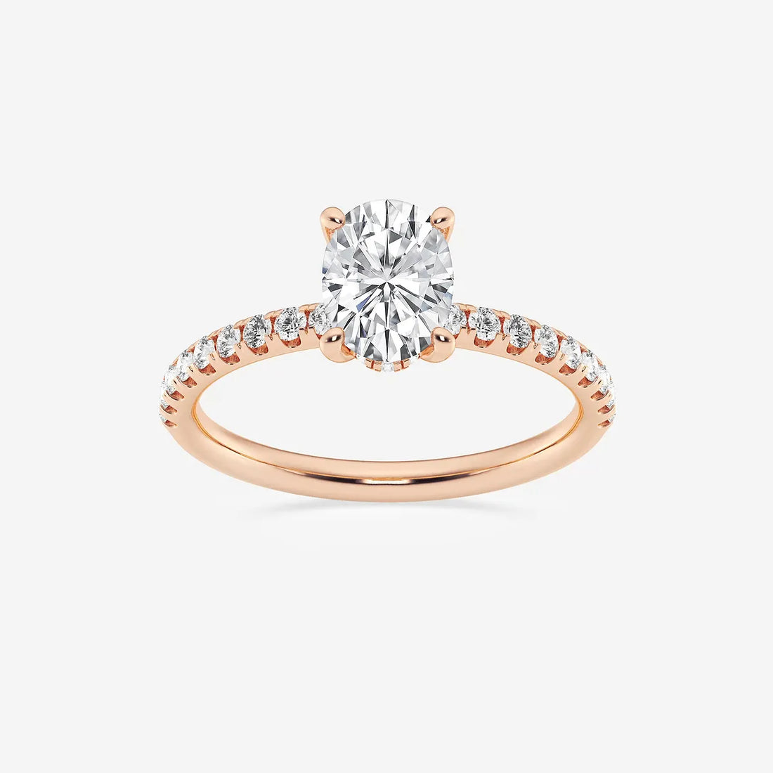 Timeless Oval Lab Grown Diamond Hidden Halo Proposal Ring
