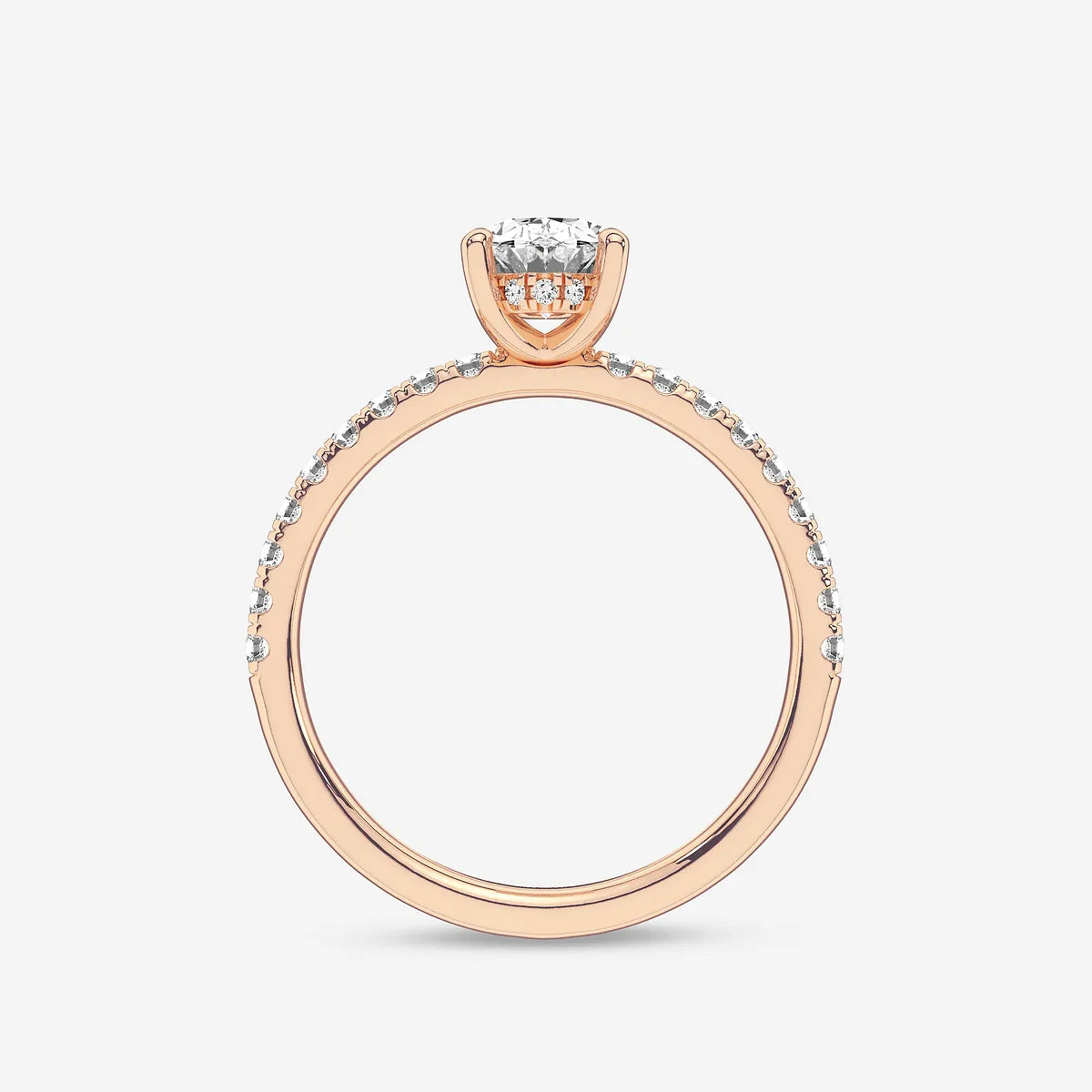 Timeless Oval Lab Grown Diamond Hidden Halo Proposal Ring