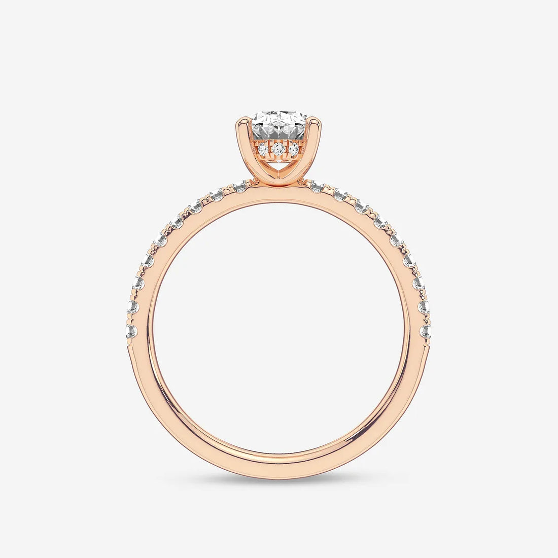 Timeless Oval Lab Grown Diamond Hidden Halo Proposal Ring