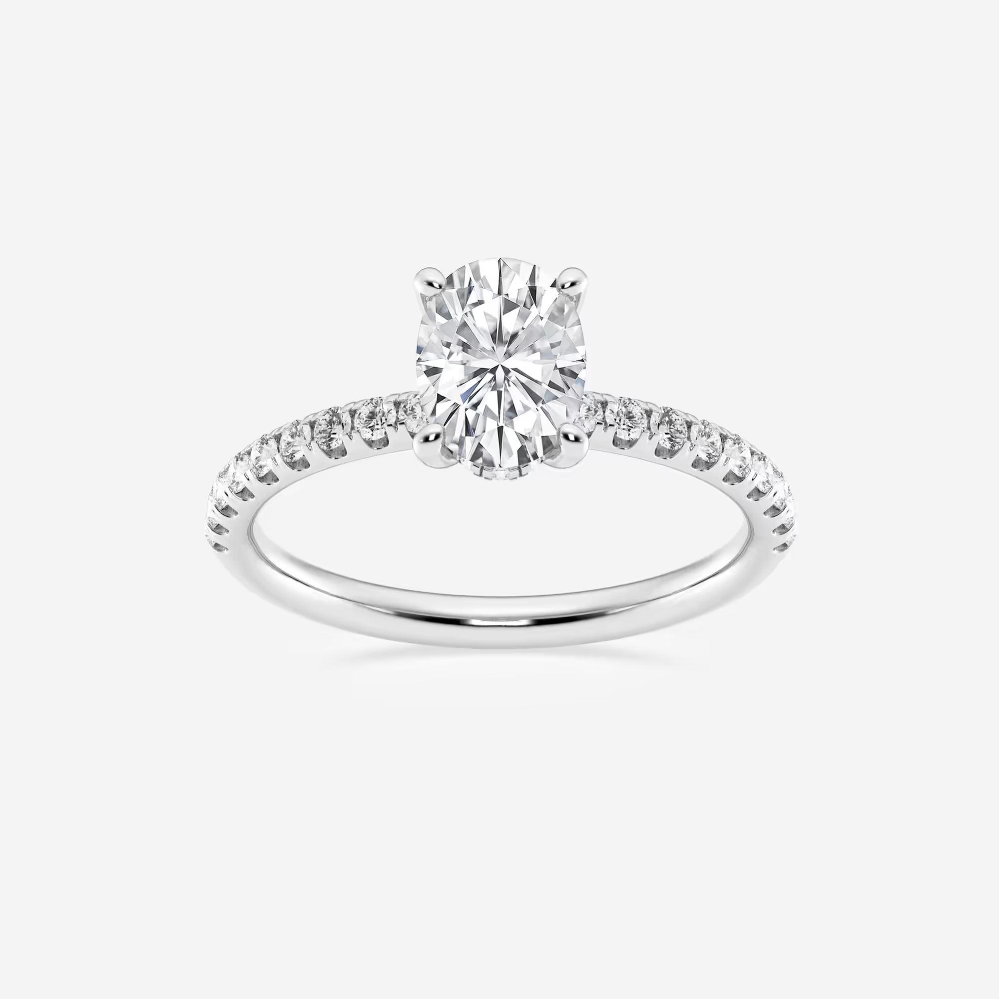 Timeless Oval Lab Grown Diamond Hidden Halo Proposal Ring