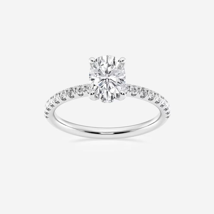 Timeless Oval Lab Grown Diamond Hidden Halo Proposal Ring