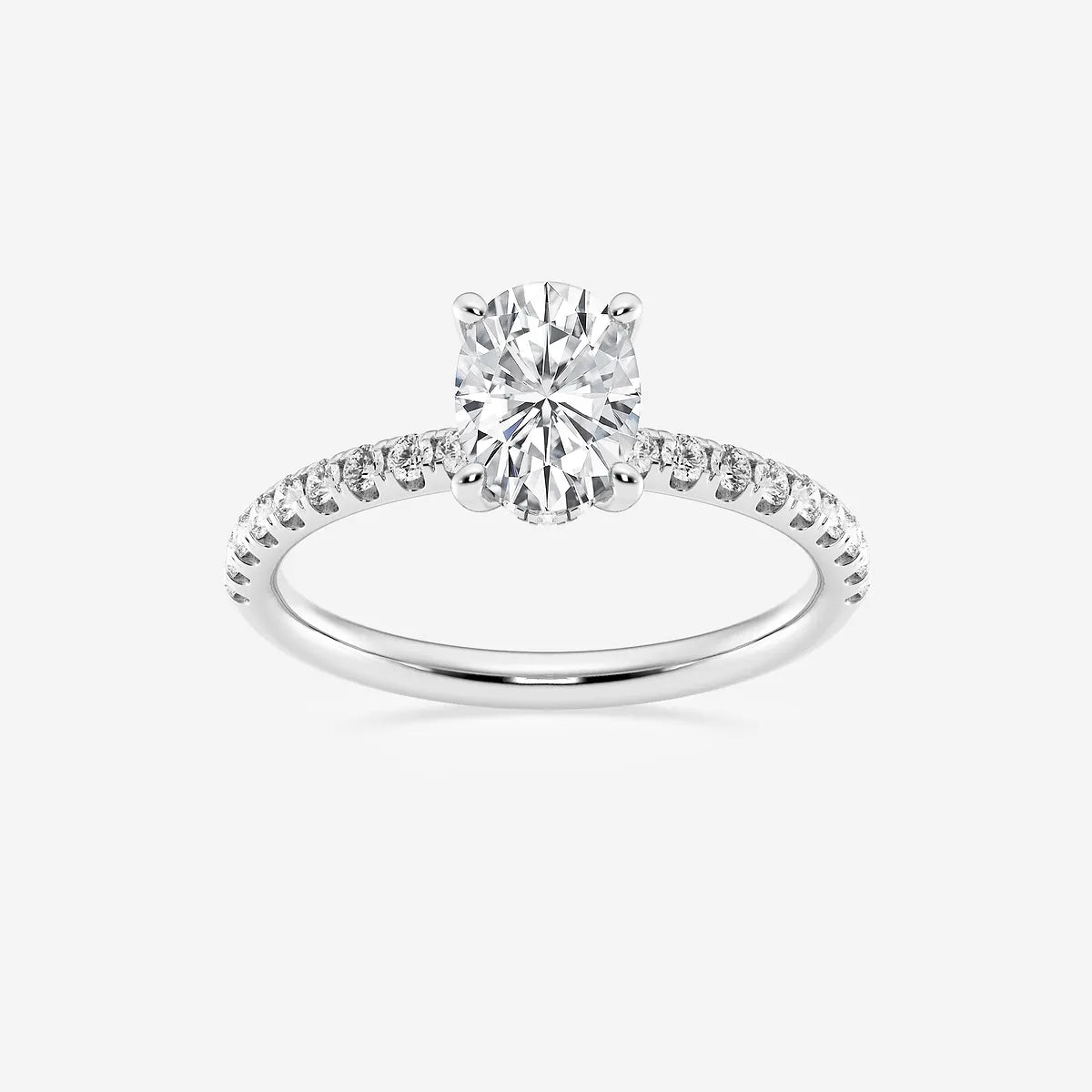 Timeless Oval Lab Grown Diamond Hidden Halo Proposal Ring