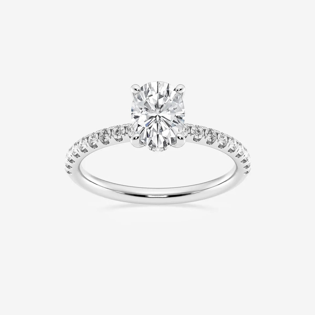 Timeless Oval Lab Grown Diamond Hidden Halo Proposal Ring