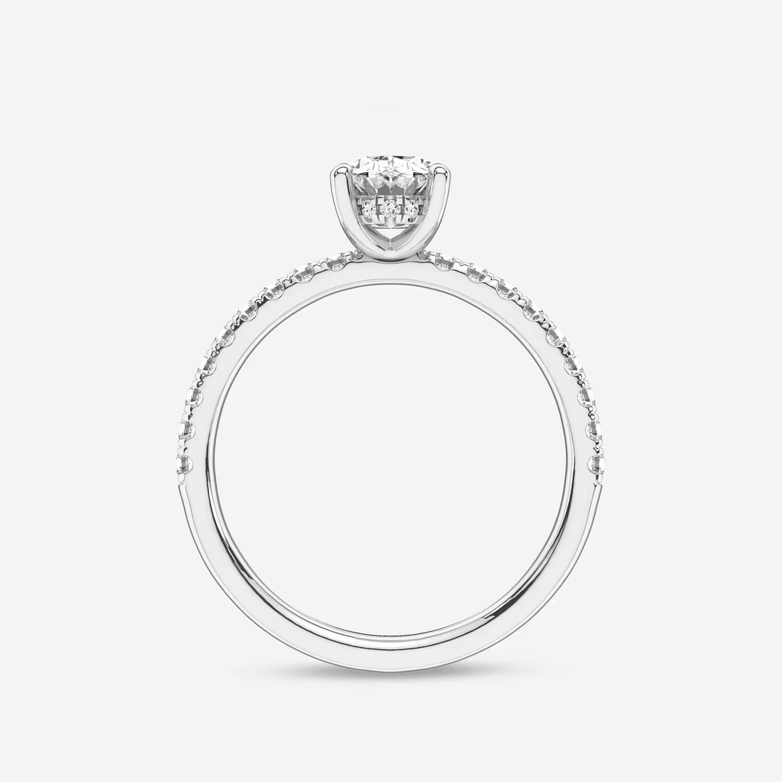 Timeless Oval Lab Grown Diamond Hidden Halo Proposal Ring