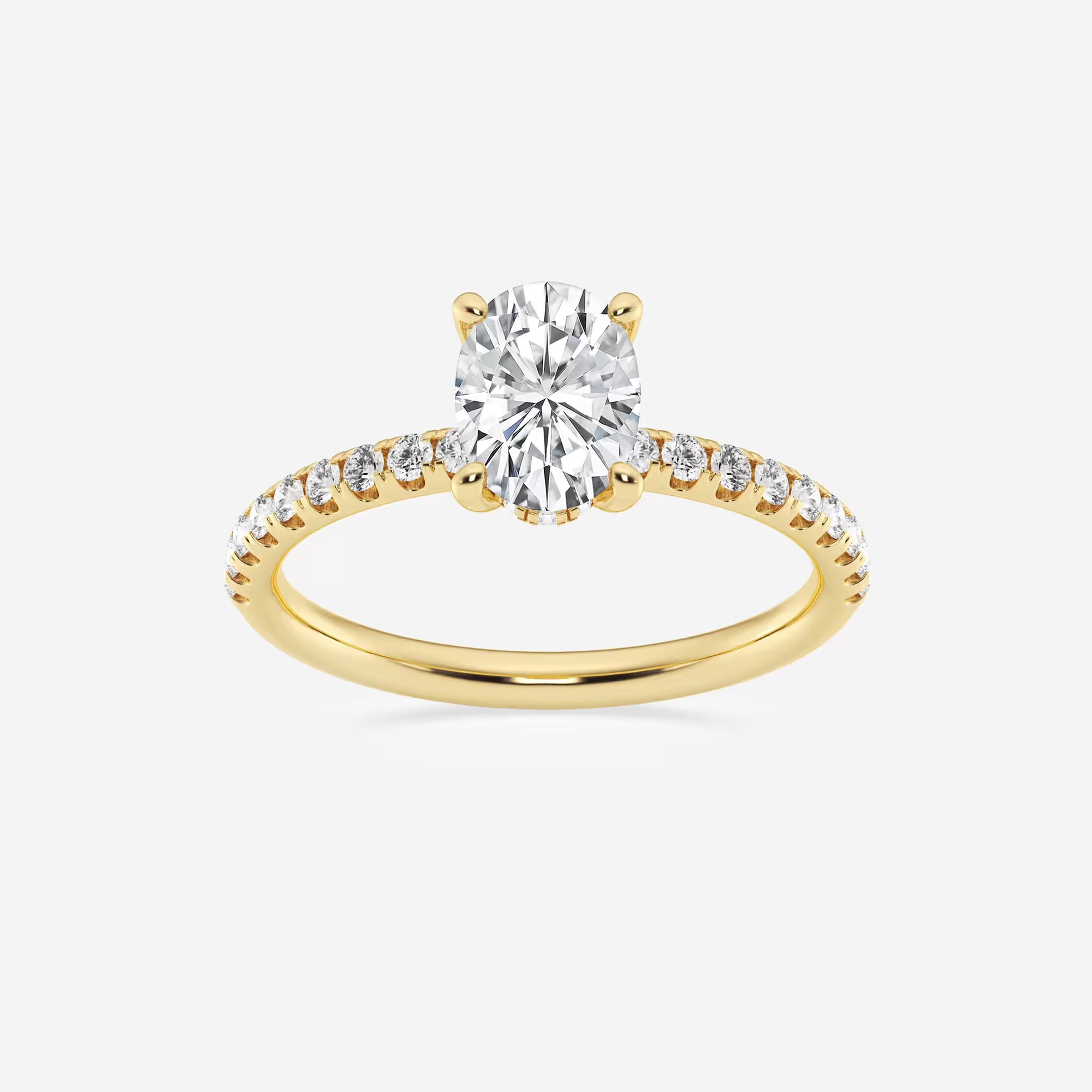 Timeless Oval Lab Grown Diamond Hidden Halo Proposal Ring