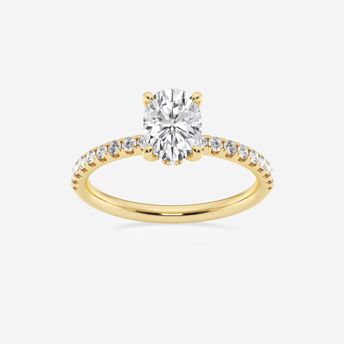 Timeless Oval Lab Grown Diamond Hidden Halo Proposal Ring