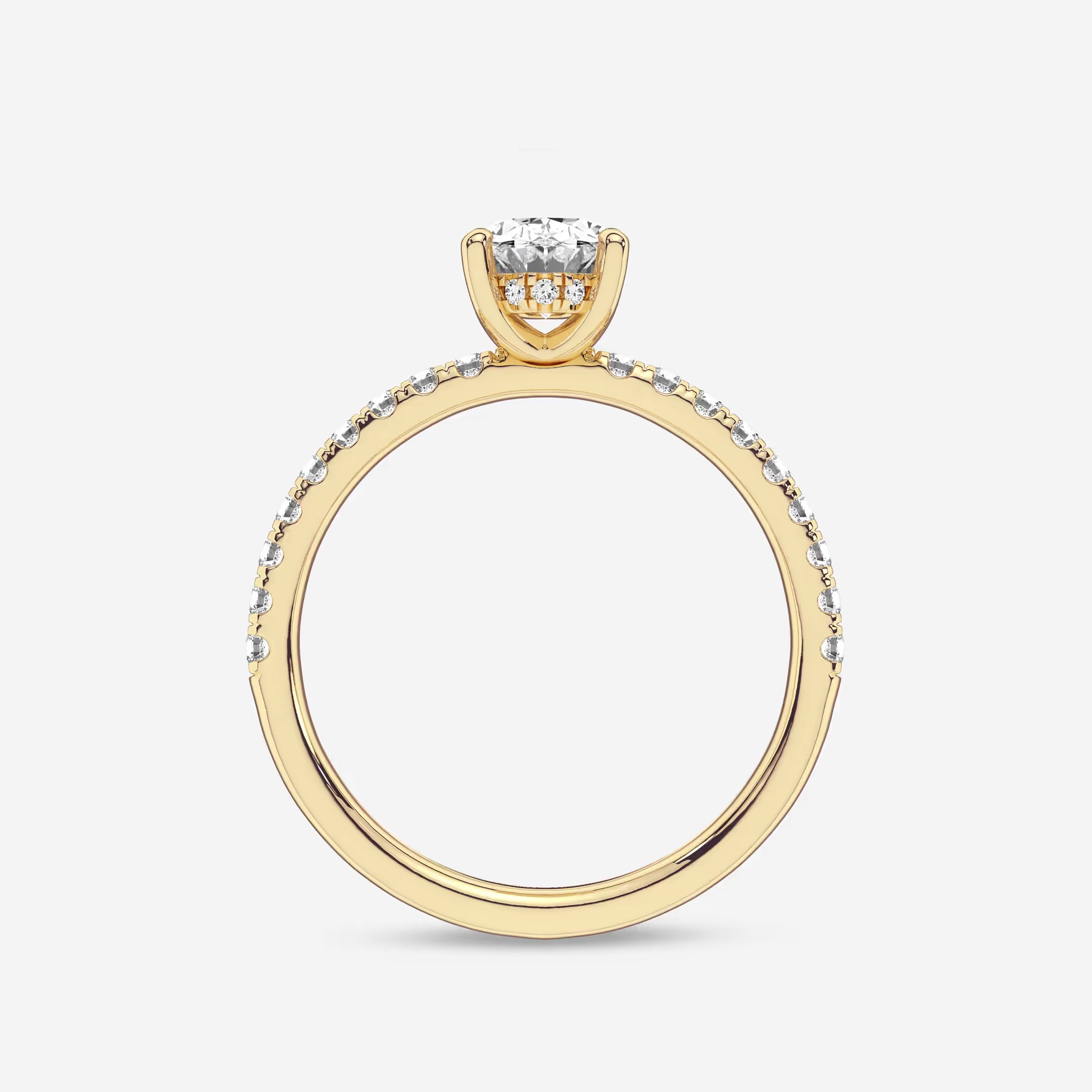 Timeless Oval Lab Grown Diamond Hidden Halo Proposal Ring