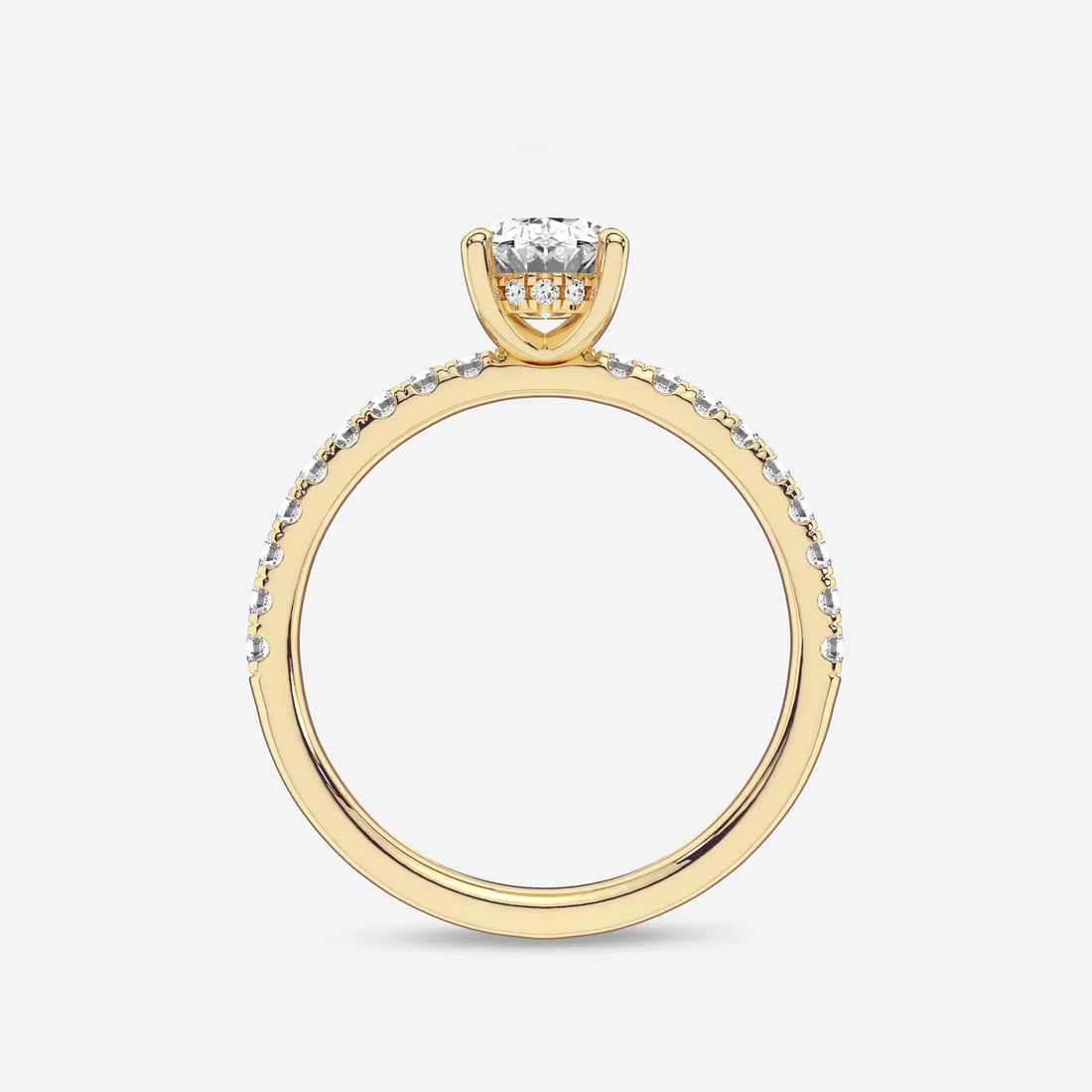 Timeless Oval Lab Grown Diamond Hidden Halo Proposal Ring
