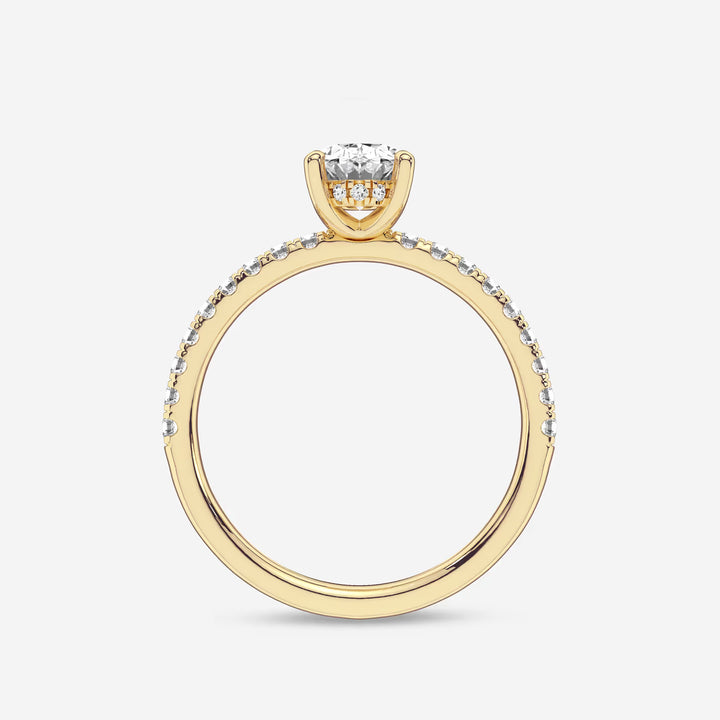 Timeless Oval Lab Grown Diamond Hidden Halo Proposal Ring