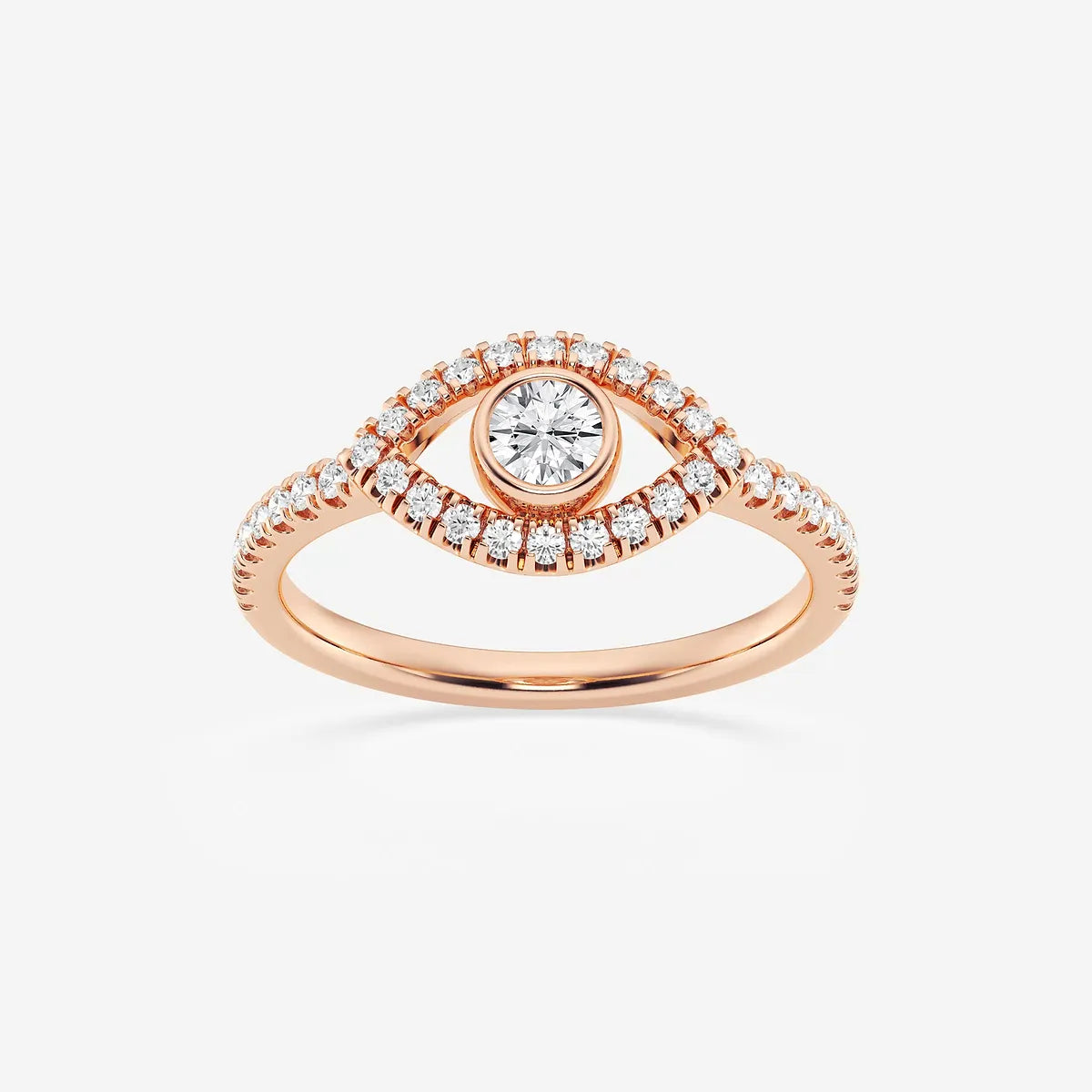 Nazara Round Lab-Grown Diamond Evil Eye Stackable Ring