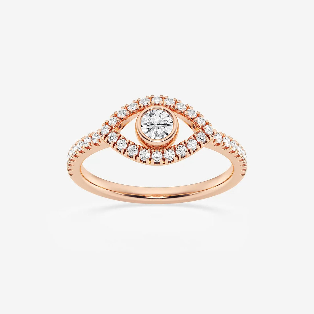 Nazara Round Lab-Grown Diamond Evil Eye Stackable Ring