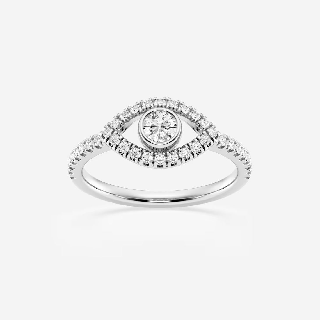 Nazara Round Lab-Grown Diamond Evil Eye Stackable Ring