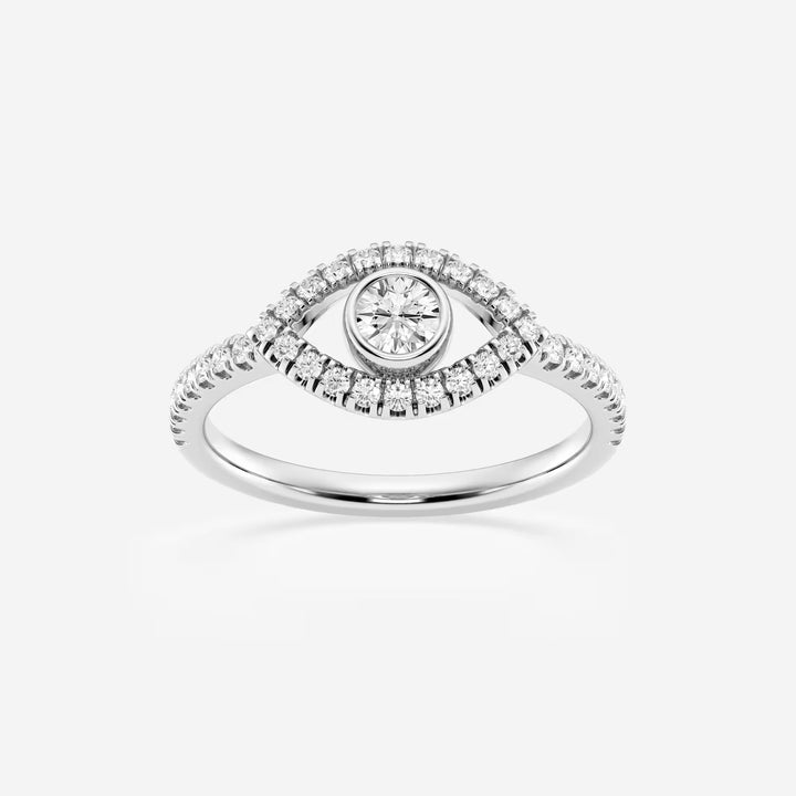 Nazara Round Lab-Grown Diamond Evil Eye Stackable Ring