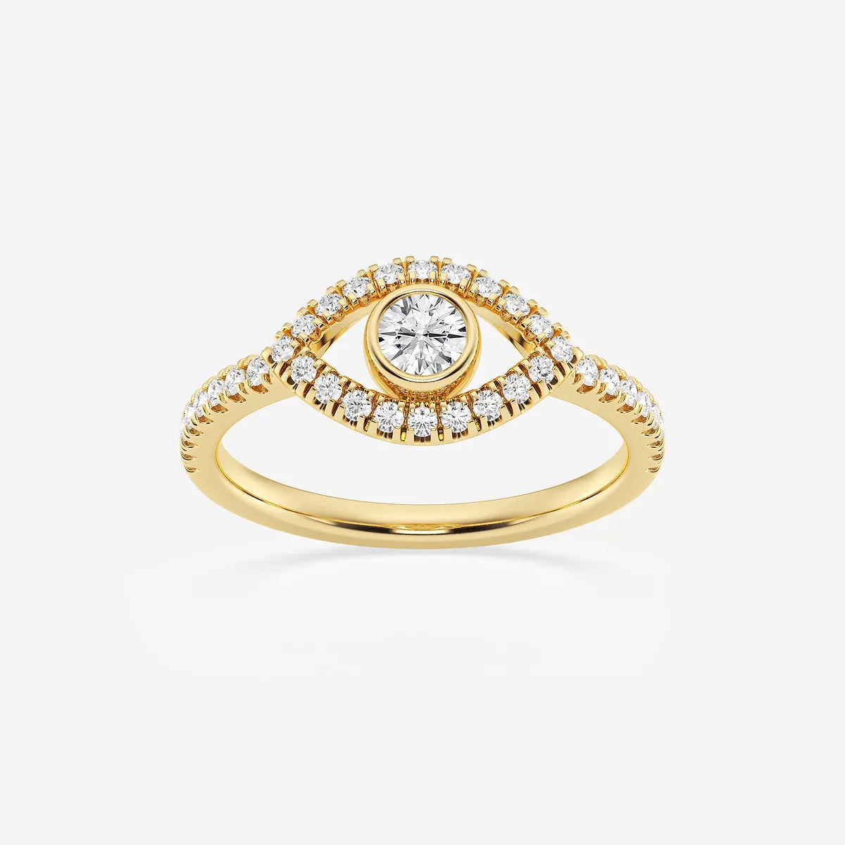 Nazara Round Lab-Grown Diamond Evil Eye Stackable Ring