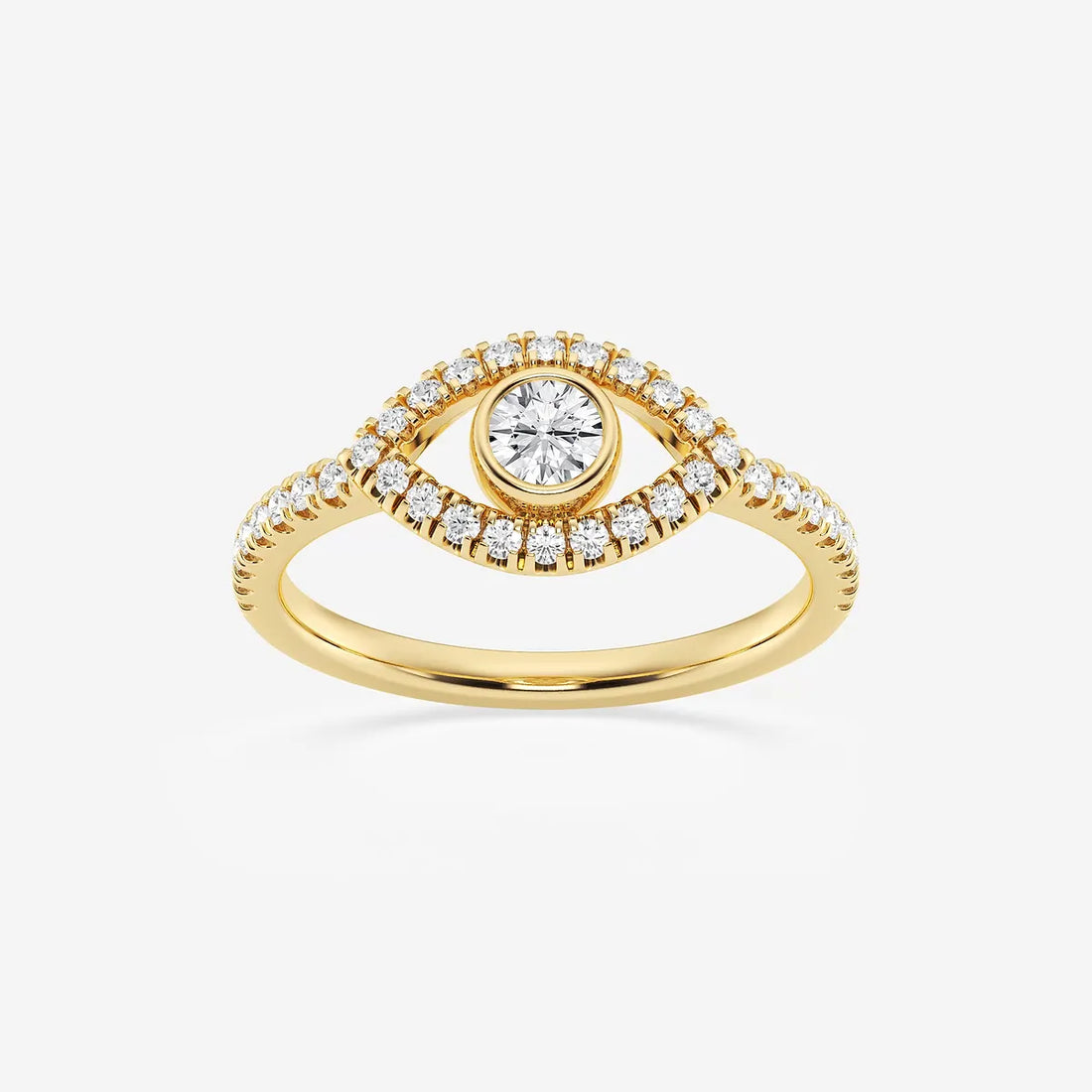 Nazara Round Lab-Grown Diamond Evil Eye Stackable Ring