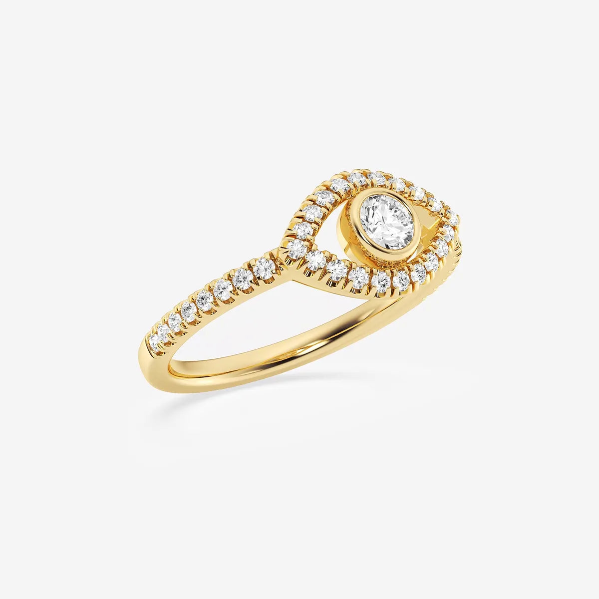 Nazara Round Lab-Grown Diamond Evil Eye Stackable Ring