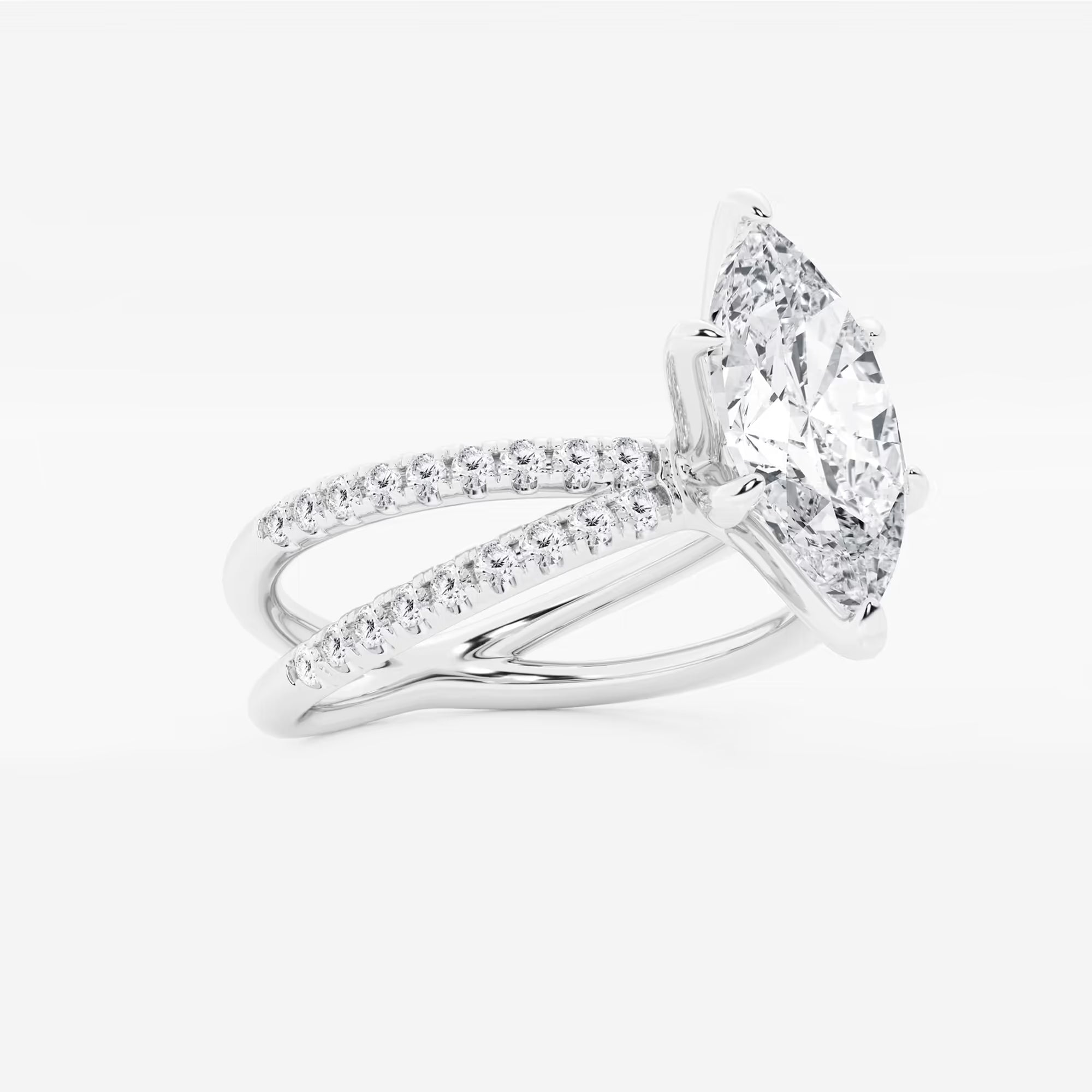 Aurielle Marquise Lab-Grown Diamond Crossover Micro Pavé Engagement Ring