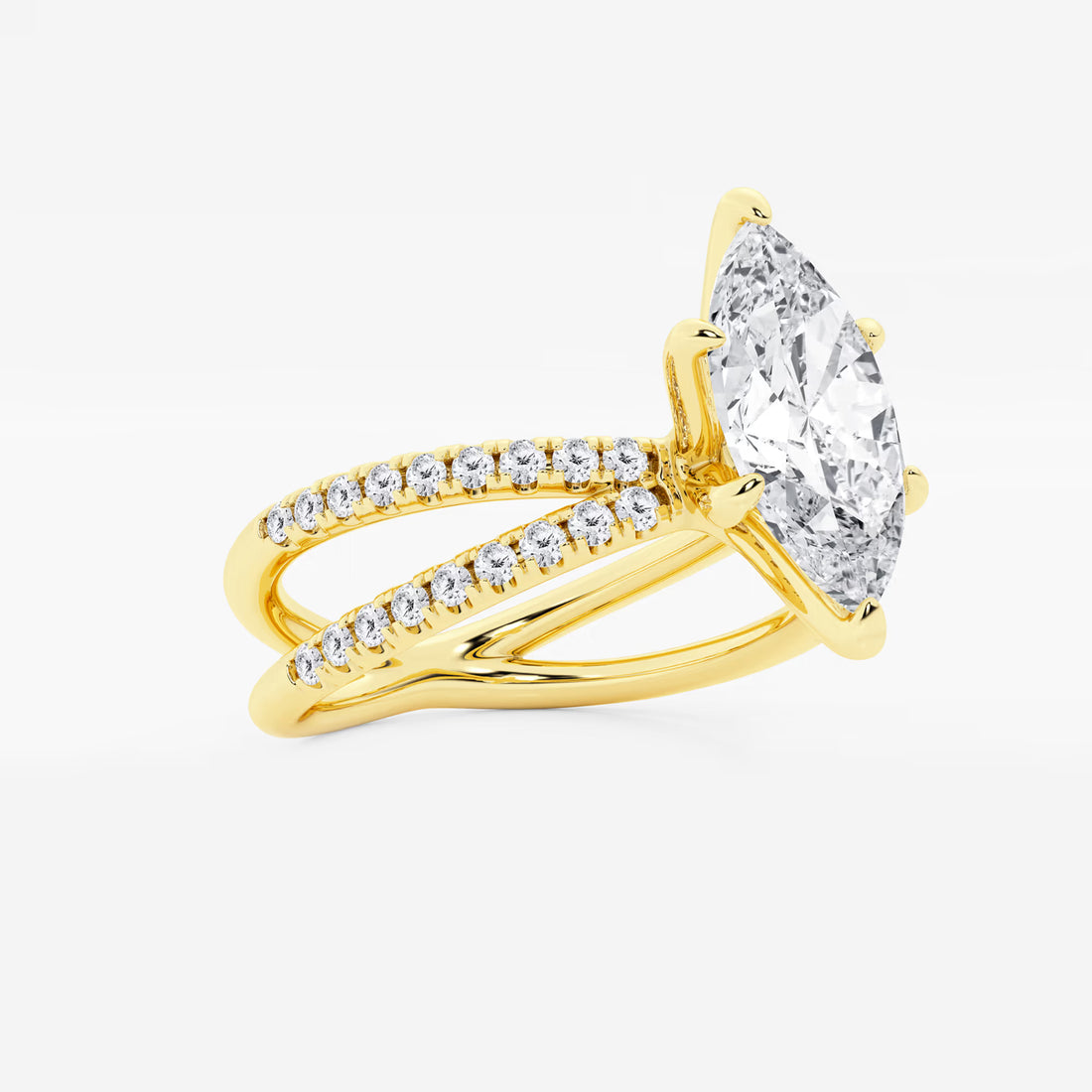 Aurielle Marquise Lab-Grown Diamond Crossover Micro Pavé Engagement Ring