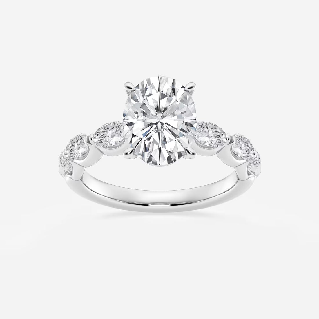 Orlena Oval Lab Grown Diamond Hidden Halo Engagement Ring