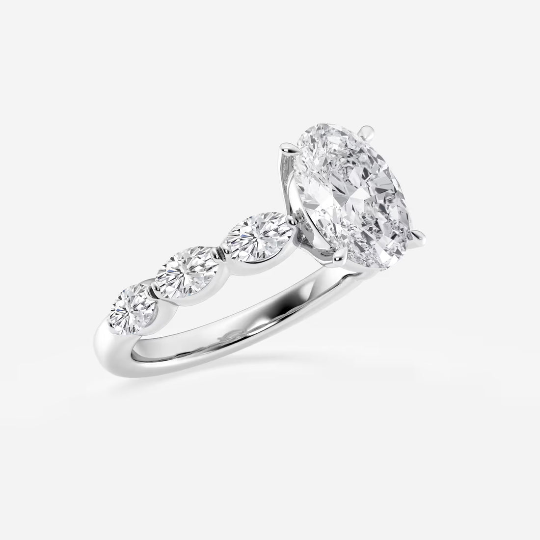 Orlena Oval Lab Grown Diamond Hidden Halo Engagement Ring