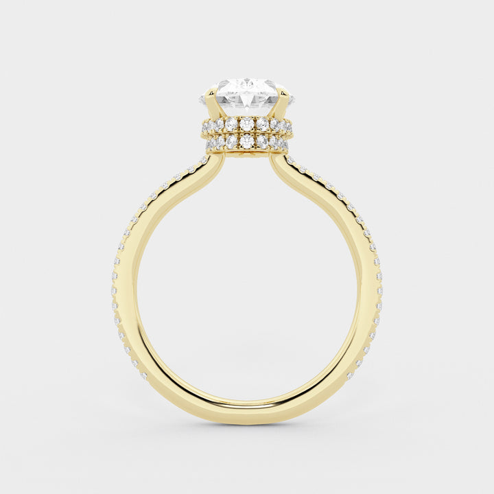 Luxury Oval Cut Lab-Grown Diamond Pavé Engagement Ring