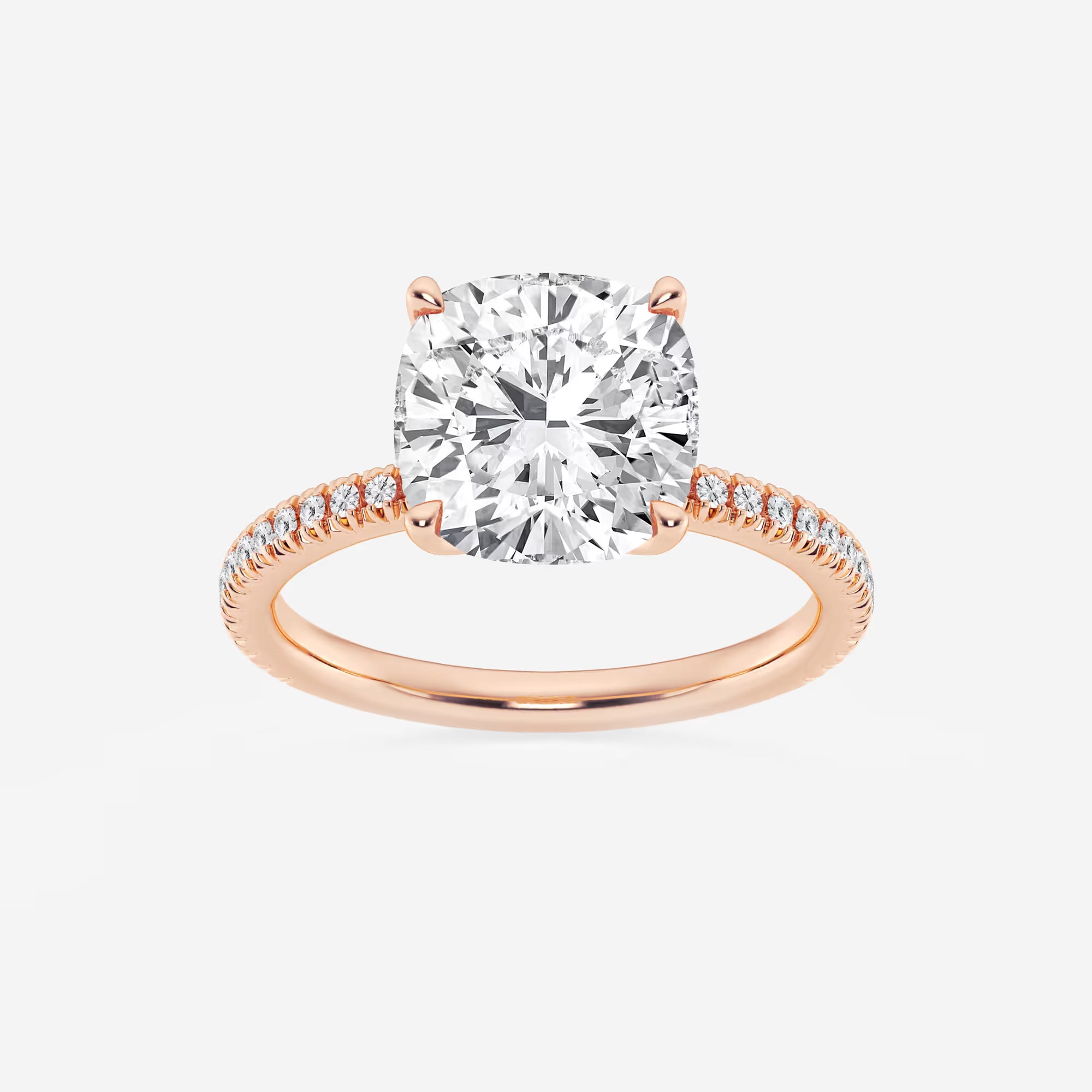 Cushion Lab Grown Diamond Eternity Engagement Ring