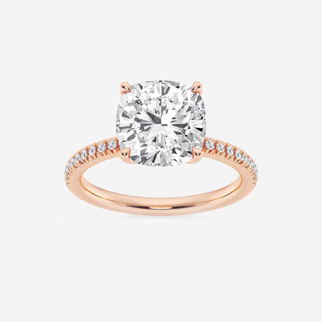 Cushion Lab Grown Diamond Eternity Engagement Ring