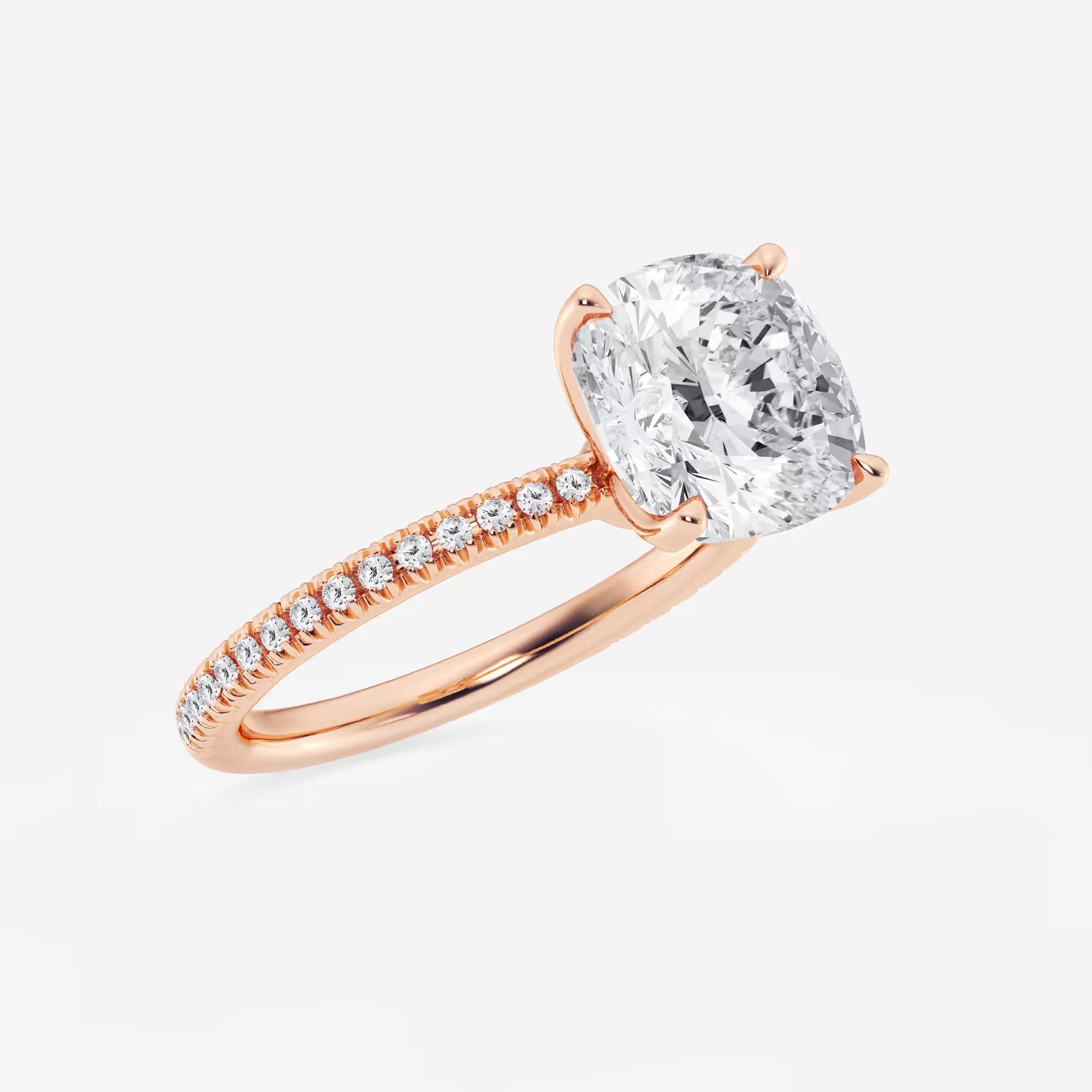 Cushion Lab Grown Diamond Eternity Engagement Ring