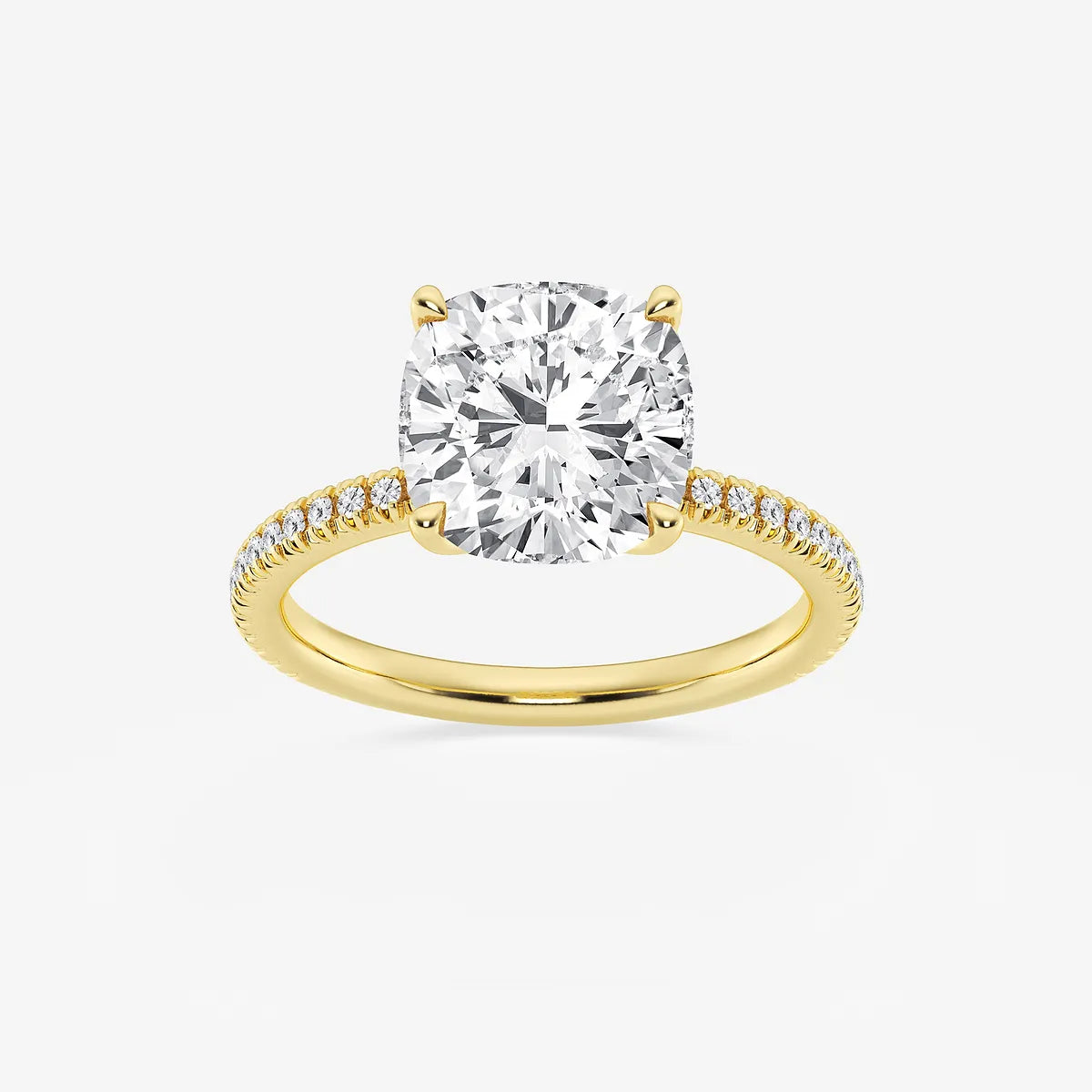 Cushion Lab Grown Diamond Eternity Engagement Ring