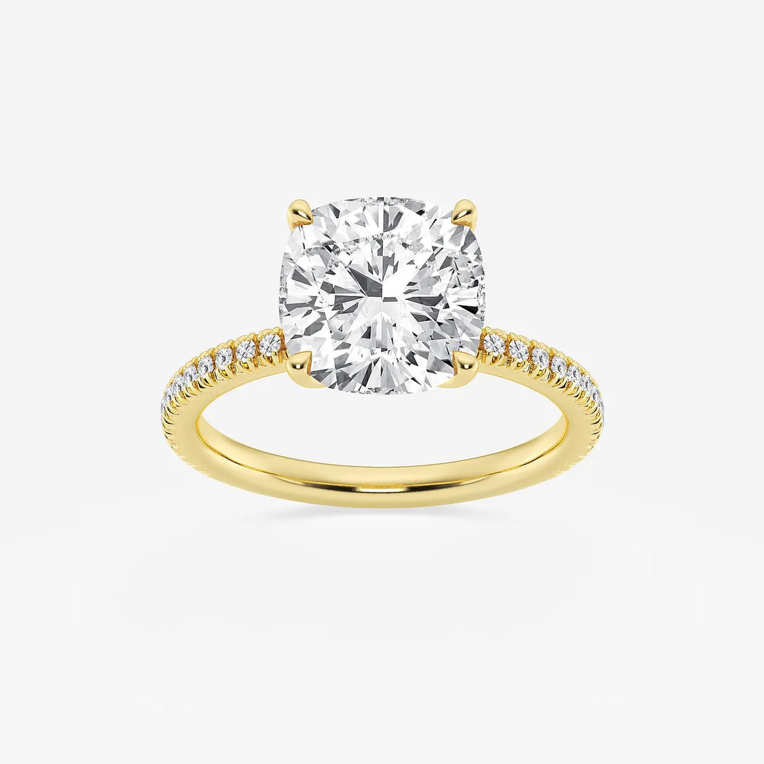 Cushion Lab Grown Diamond Eternity Engagement Ring