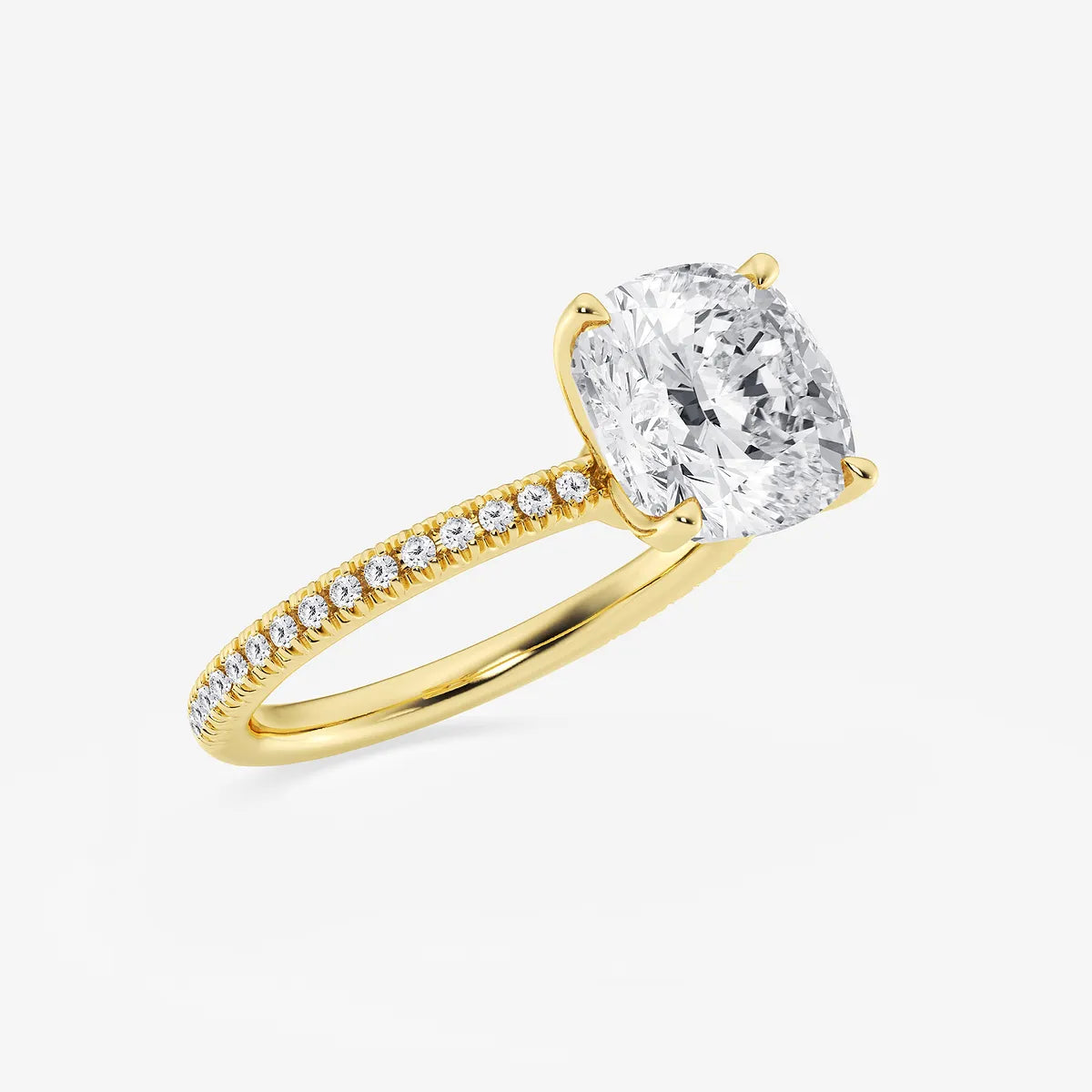 Cushion Lab Grown Diamond Eternity Engagement Ring
