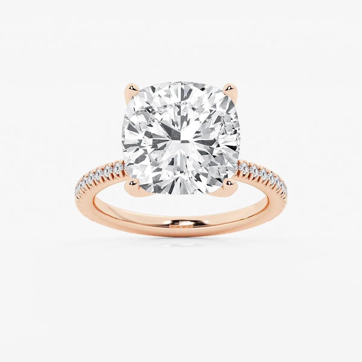 Cushion Lab Grown Diamond Eternity Engagement Ring