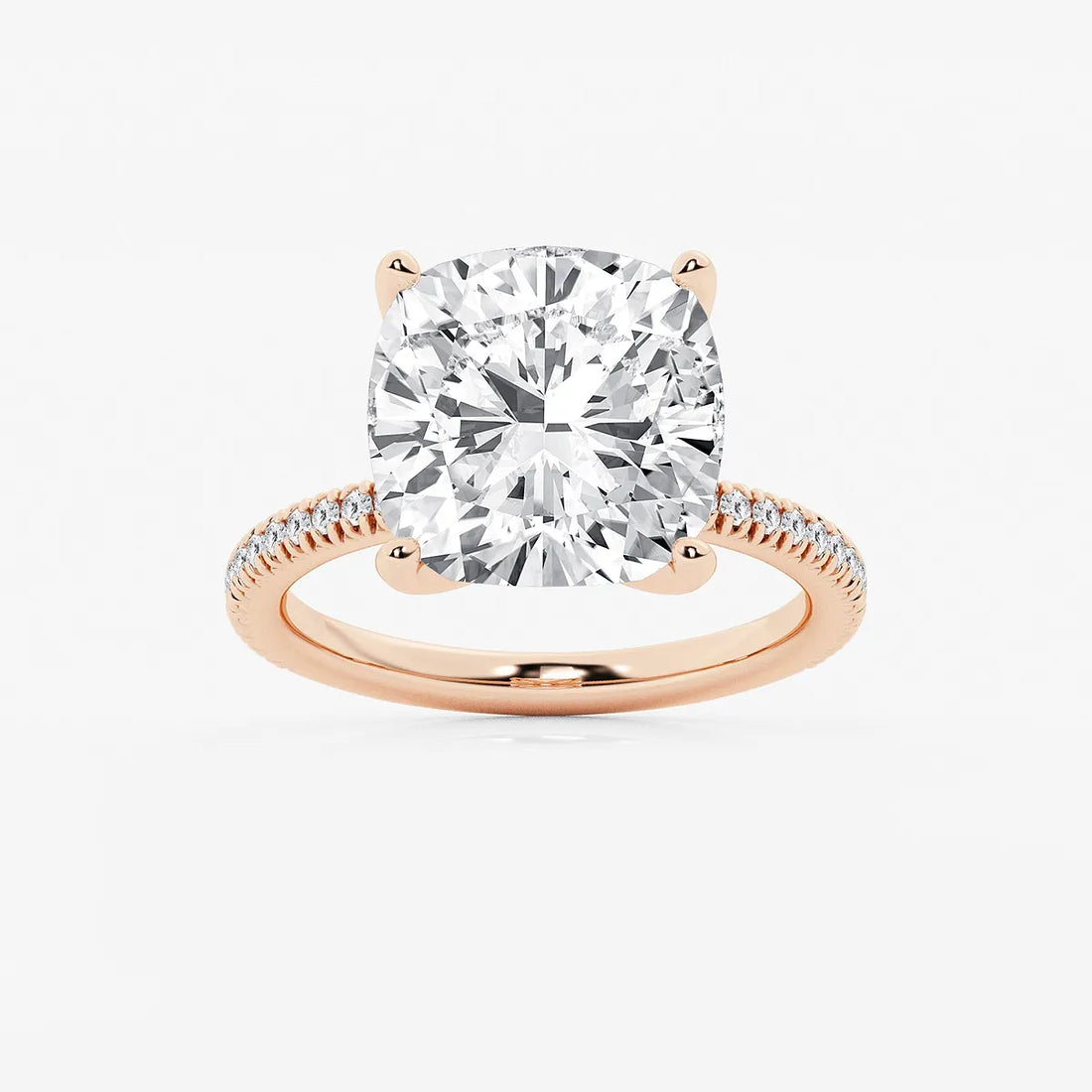 Cushion Lab Grown Diamond Eternity Engagement Ring