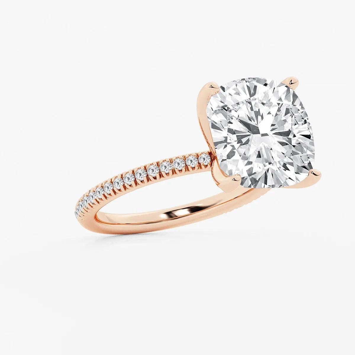 Cushion Lab Grown Diamond Eternity Engagement Ring