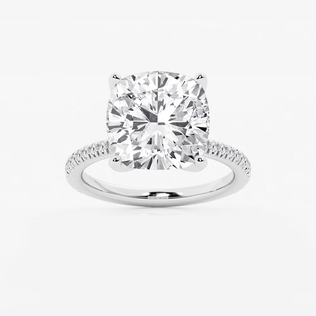Cushion Lab Grown Diamond Eternity Engagement Ring