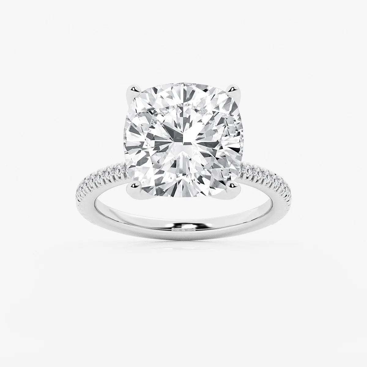Cushion Lab Grown Diamond Eternity Engagement Ring