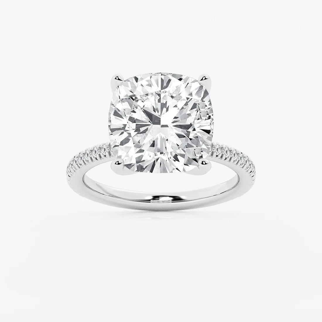 Cushion Lab Grown Diamond Eternity Engagement Ring