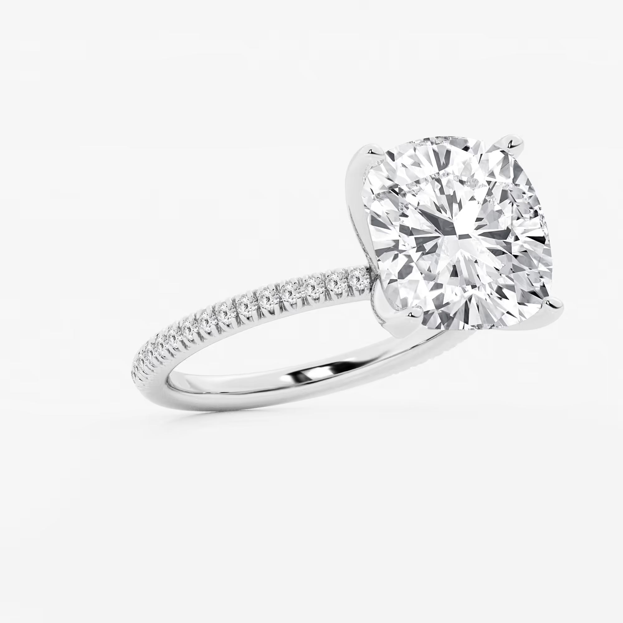 Cushion Lab Grown Diamond Eternity Engagement Ring