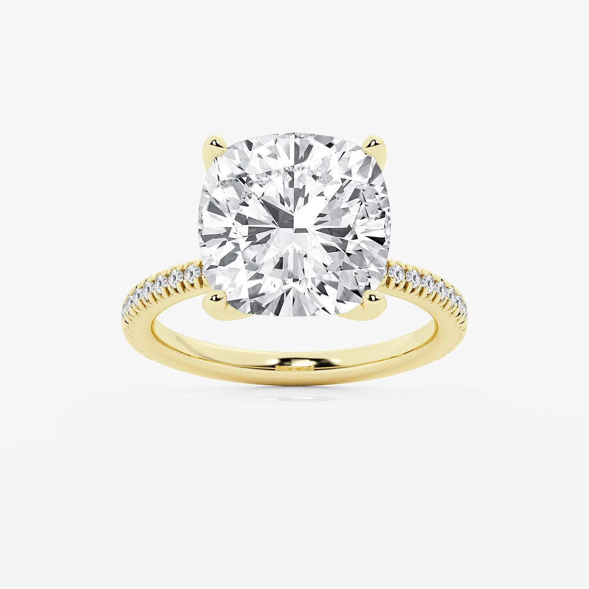 Cushion Lab Grown Diamond Eternity Engagement Ring