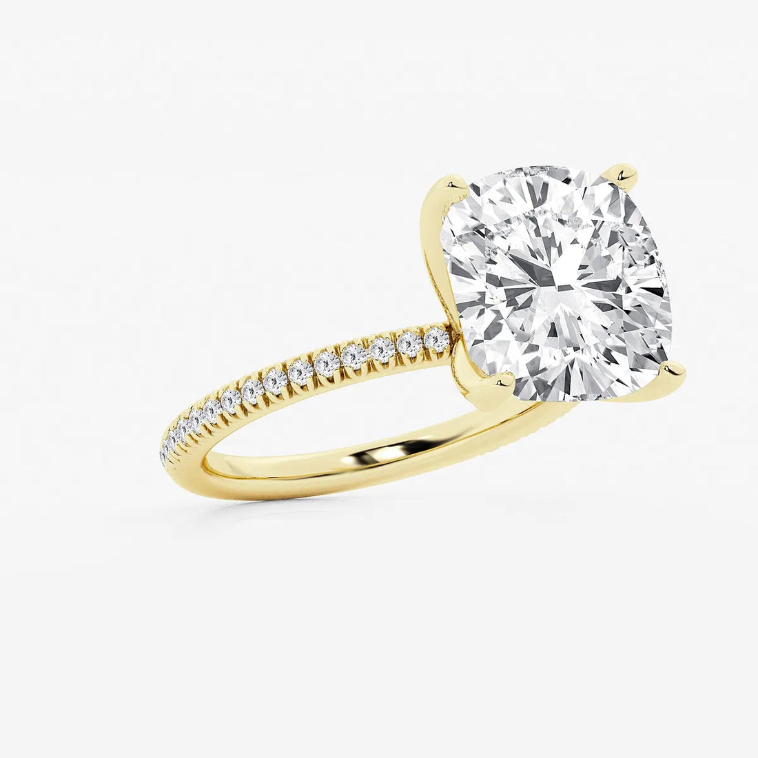 Cushion Lab Grown Diamond Eternity Engagement Ring