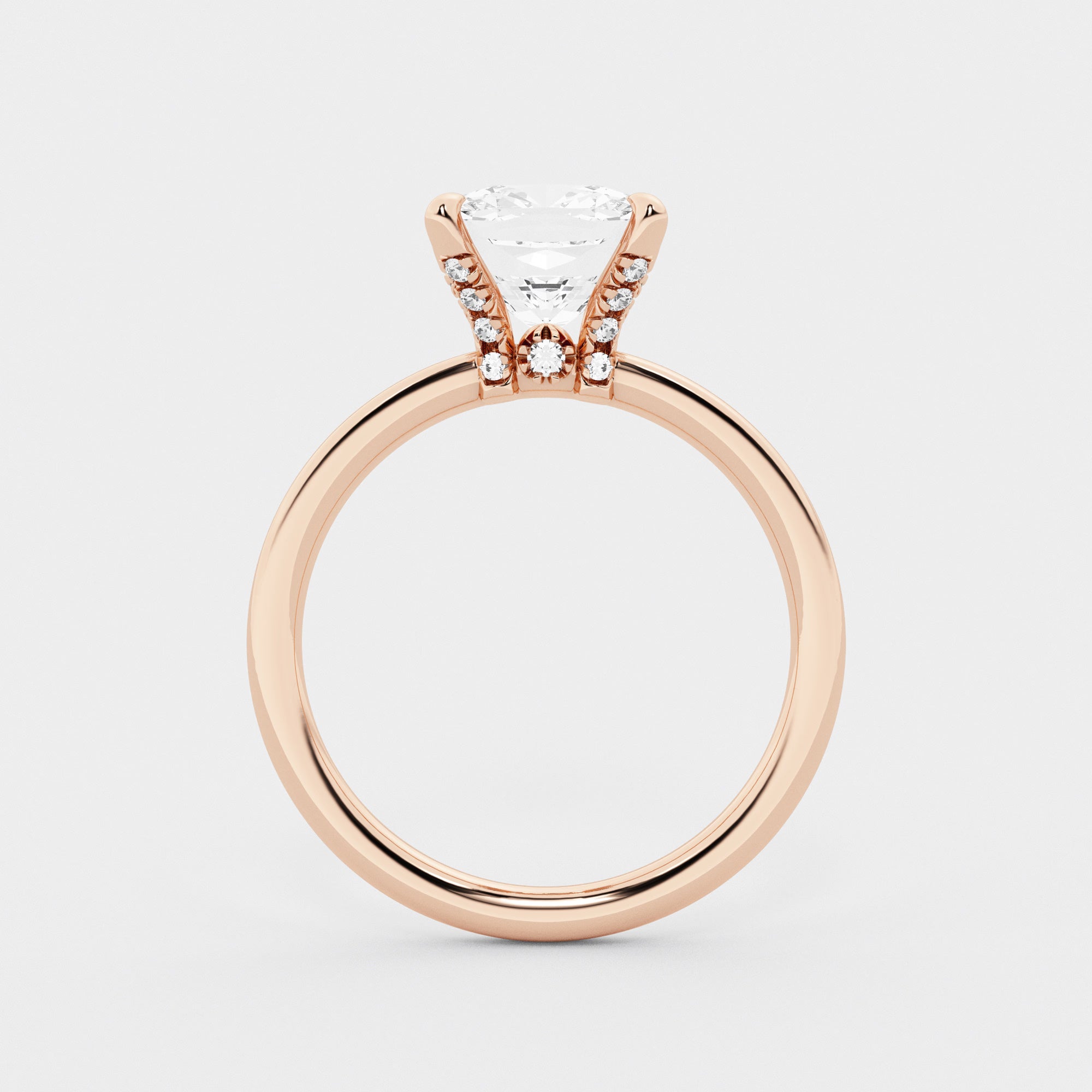 Luxe Knife Edge Cushion Lab-Grown Diamond Solitaire Engagement Ring
