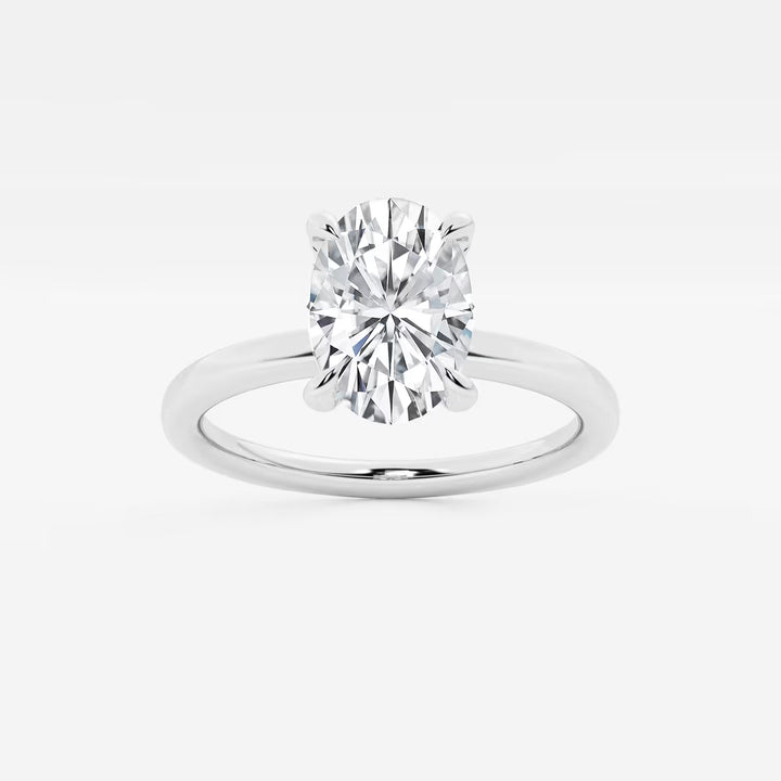 Liora Oval Lab Grown Diamond Pave Prong Solitaire Engagement Ring with Hidden Accents