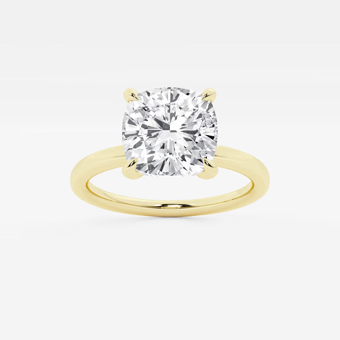 Luxe Knife Edge Cushion Lab-Grown Diamond Solitaire Engagement Ring