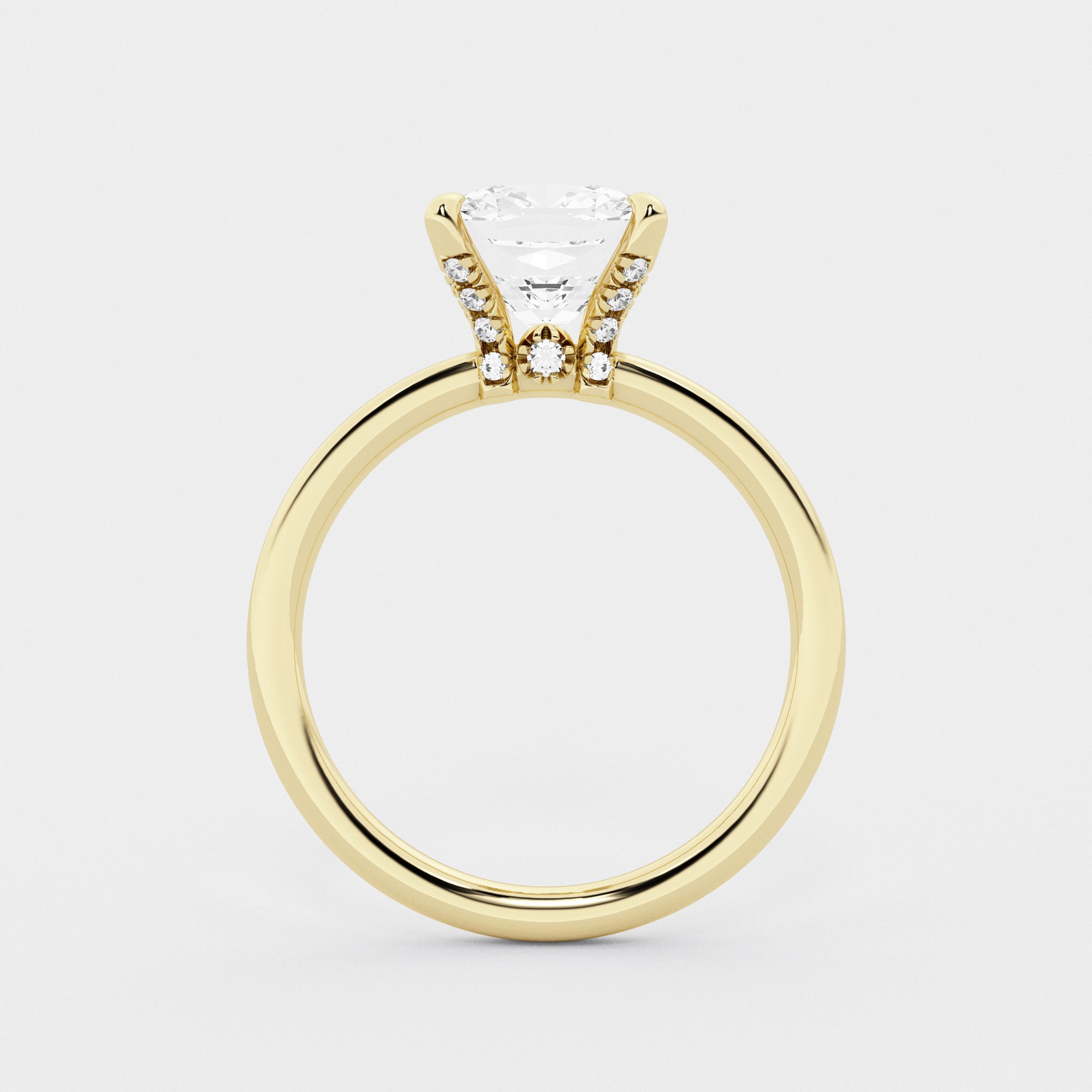 Luxe Knife Edge Cushion Lab-Grown Diamond Solitaire Engagement Ring